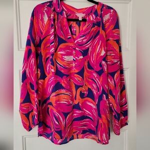 Womens XL lilly pulitzer silk blouse